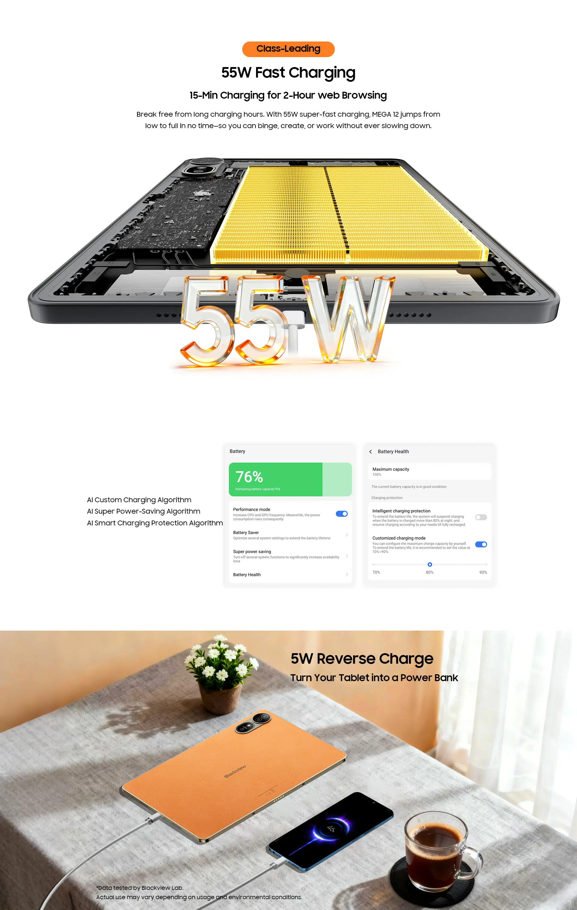 Blackview Mega 12 5G + WiFi Tablet | MediaTek Dimensity 7200 Octa Core Processor, 12GB RAM, 256GB SSD, 12.2" QFHD+ IPS 120Hz Display, 50MP Rear Camera, 13MP Front Camera, 10000mAh Battery, 55W Fast Charging, IP69K Waterproof, Keyboard, Mouse, Cover, Pen, Temper (Space Grey, Flash Gold, 690gms) (Launch Offer! GET BLACKVIEW WATCH R50 FREE!!) Price in Nepal Blackview Mega 12 Desc 12 Price in Nepal
