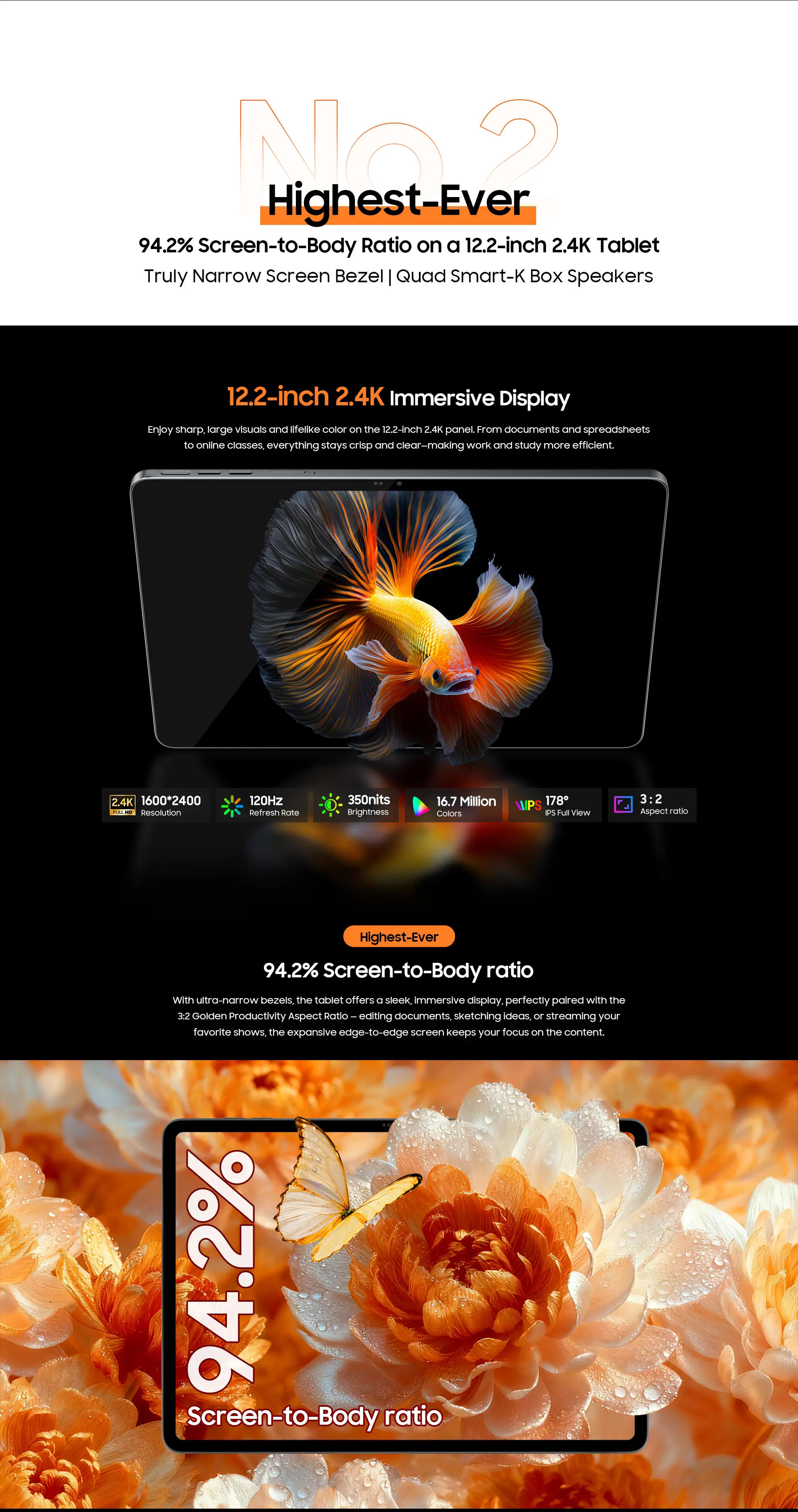 Blackview Mega 12 5G + WiFi Tablet | MediaTek Dimensity 7200 Octa Core Processor, 12GB RAM, 256GB SSD, 12.2" QFHD+ IPS 120Hz Display, 50MP Rear Camera, 13MP Front Camera, 10000mAh Battery, 55W Fast Charging, IP69K Waterproof, Keyboard, Mouse, Cover, Pen, Temper (Space Grey, Flash Gold, 690gms) (Launch Offer! GET BLACKVIEW WATCH R50 FREE!!) Price in Nepal Blackview Mega 12 Desc 4 Price in Nepal