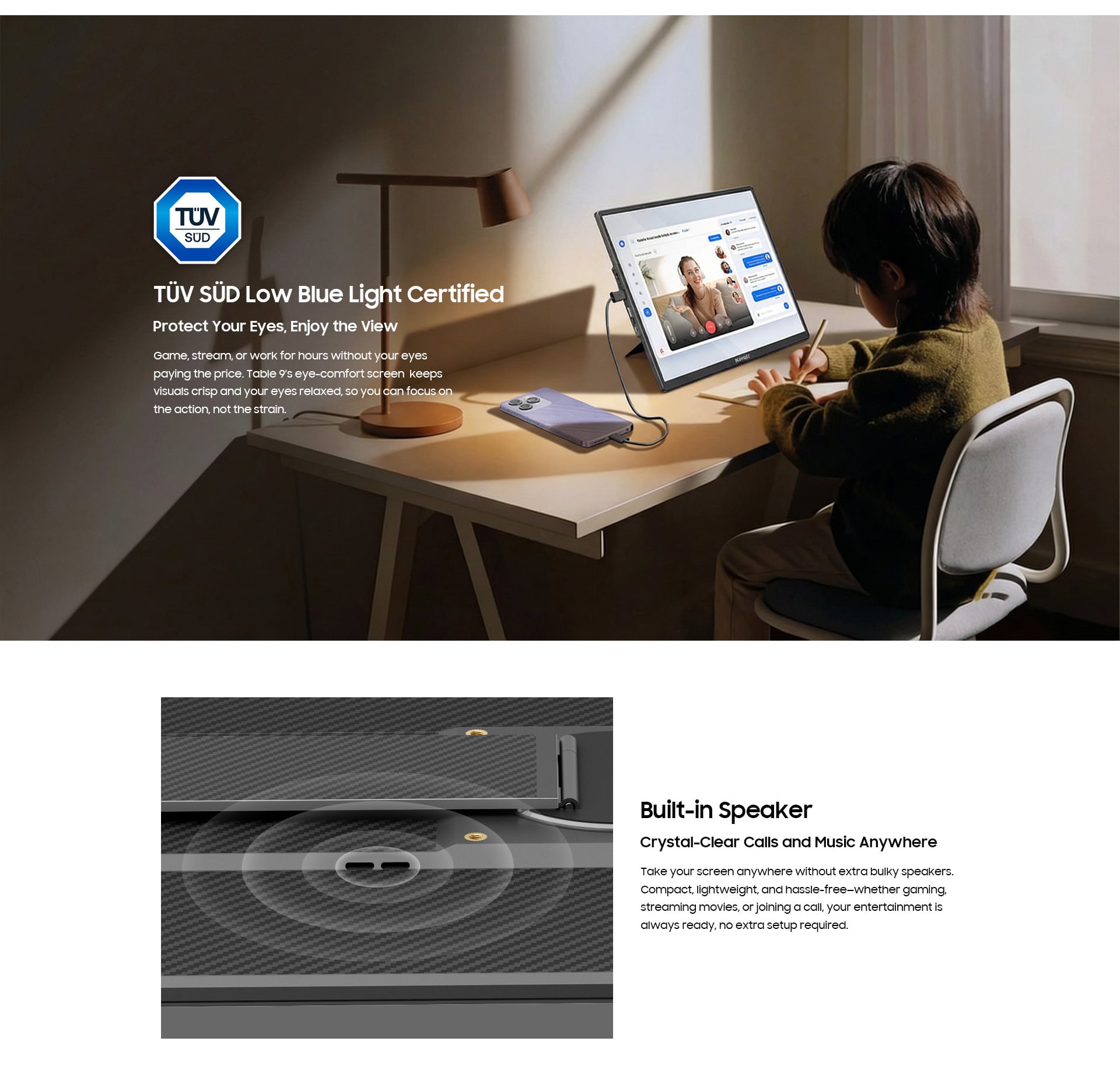 Blackview Table 9 Portable Monitor | Portable Display 16" Full HD + (1920 x 1200) IPS 60Hz , Single Box Speaker, With Stand (650gms) Price in Nepal Blackview Table 9 Desc 4 Price in Nepal