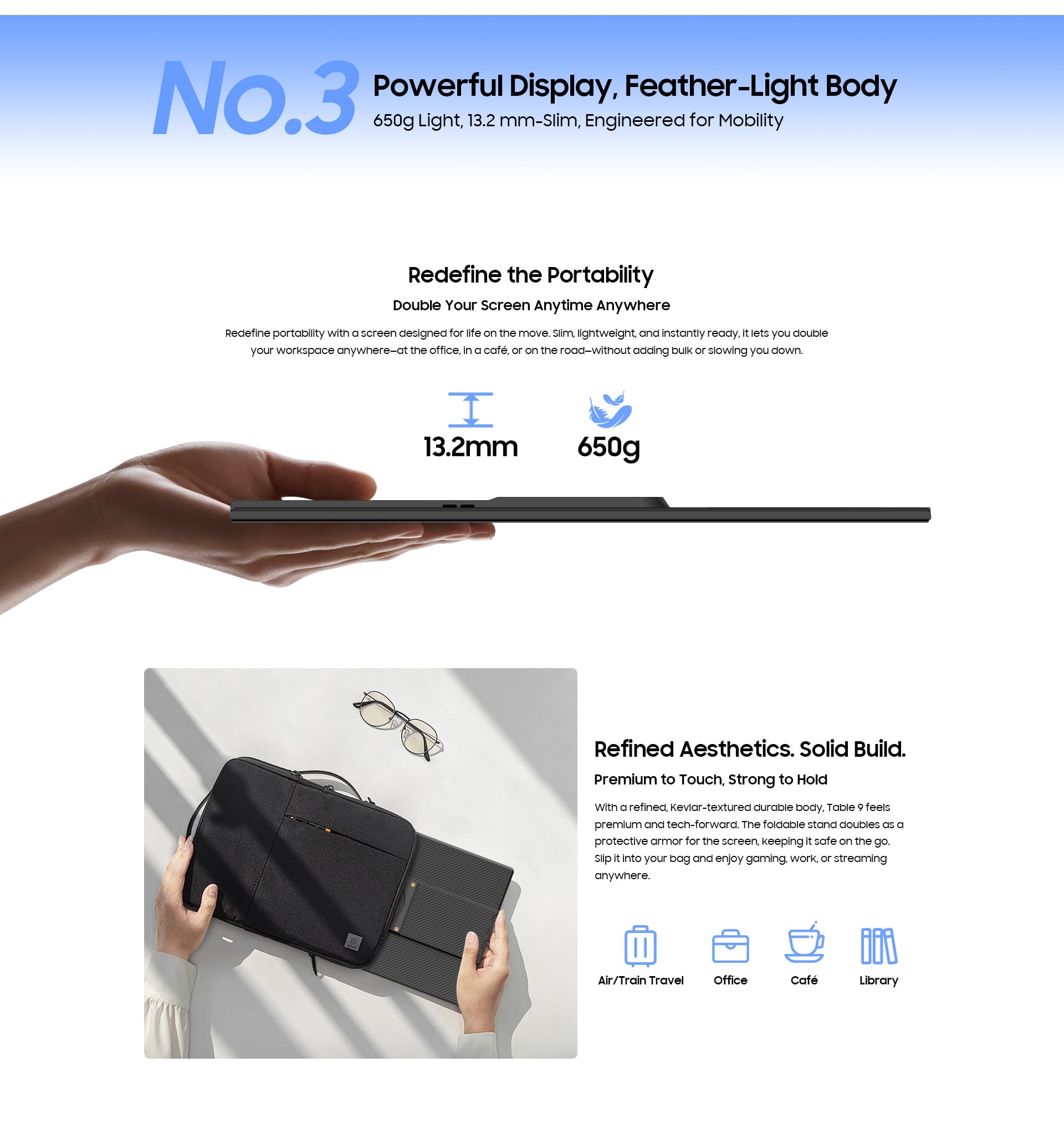 Blackview Table 9 Portable Monitor | Portable Display 16" Full HD + (1920 x 1200) IPS 60Hz , Single Box Speaker, With Stand (650gms) Price in Nepal Blackview Table 9 Desc 6 Price in Nepal